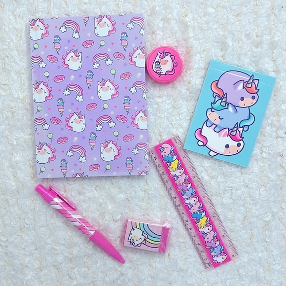 Unicorn Stationery Set for Kids - Pink and Purple Birthday gift - Picture 2 of 2